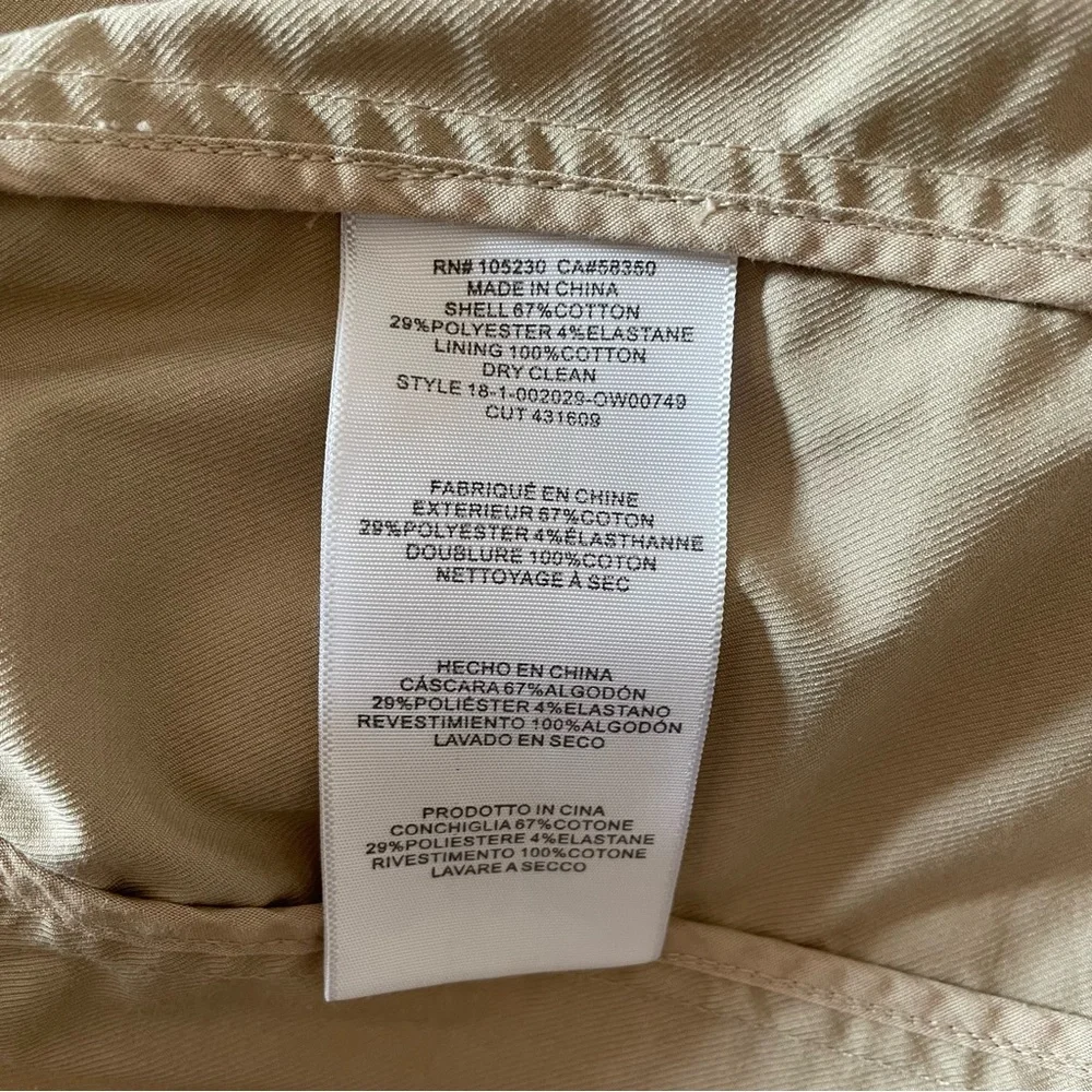 Joie Gila Ruffle Trim Belted Trench Coat Light Khaki Size Large - Picture 6 of 6